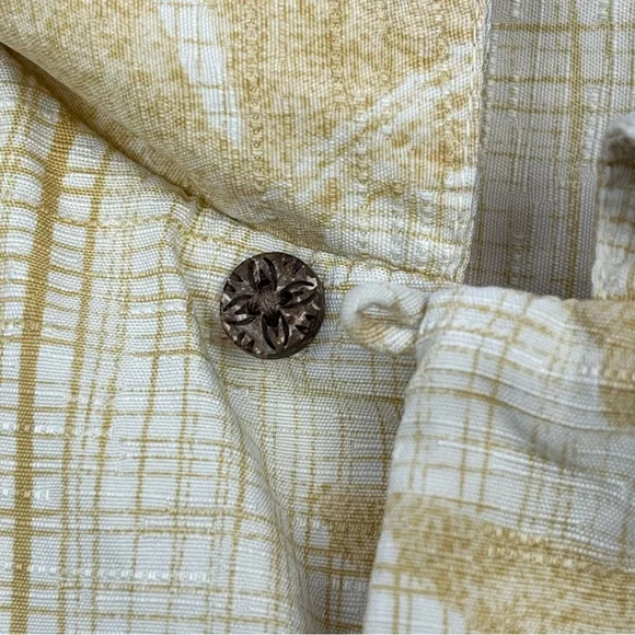 Tommy Bahama Short Sleeve Button Up Silk Hawaiian Shirt Golden Yellow Sz XL - Picture 9 of 16
